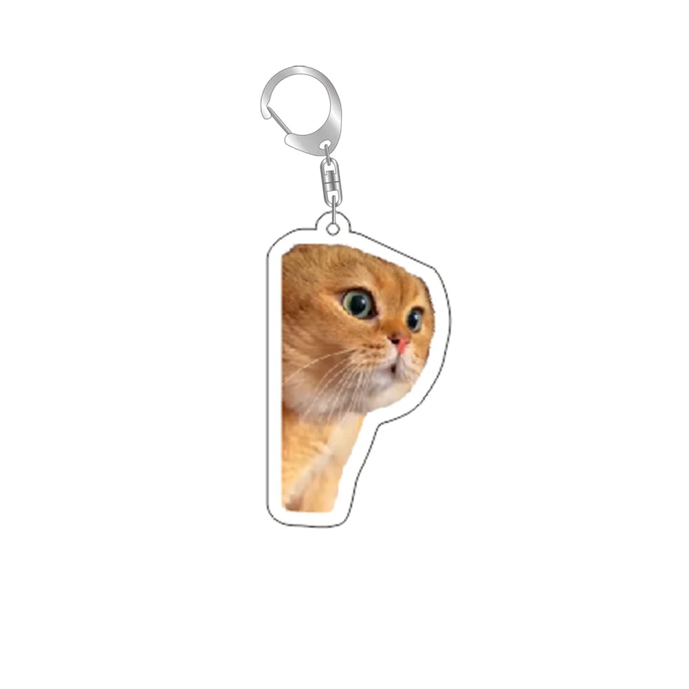 Funny Cat Memes Series Keychain Student Gift Bag Lanyard Women's Bag Pendant Keychain Cute Things Cheap Gift For Best Friends Econic Blanks